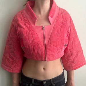 Chanel pink crop jacket